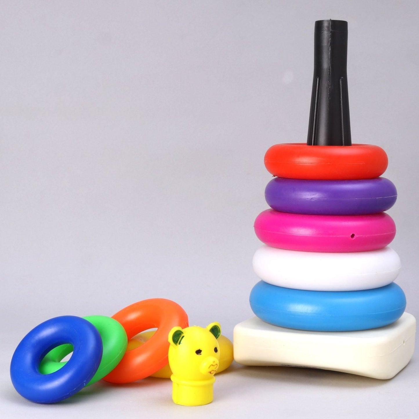 8015 Plastic Baby Kids Teddy Stacking Ring Jumbo Stack Up Educational Toy 9pc Dukandaily