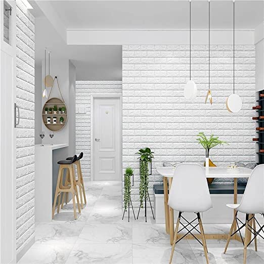 9291 Self Adhesive PE Foam Brick Design 3D Wall Paper Stickers Suitable For Home Hotel Living Room Bedroom & Café DeoDap