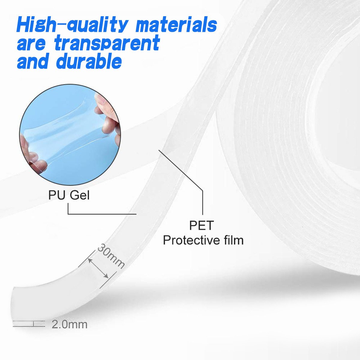 882 Double Sided Nano Adhesive Tape, 3 meter Washable Traceless Nano Gel Tape, Multipurpose Dukandaily