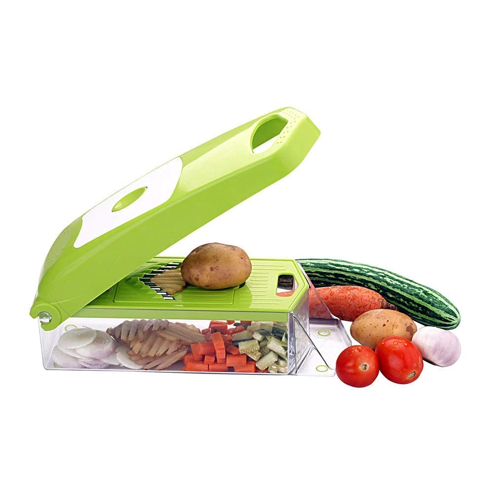 2415 Vegetable Cutter Chopper Chipser for Kitchen 12 in 1 (11 Blade and 1 Peeler) DeoDap