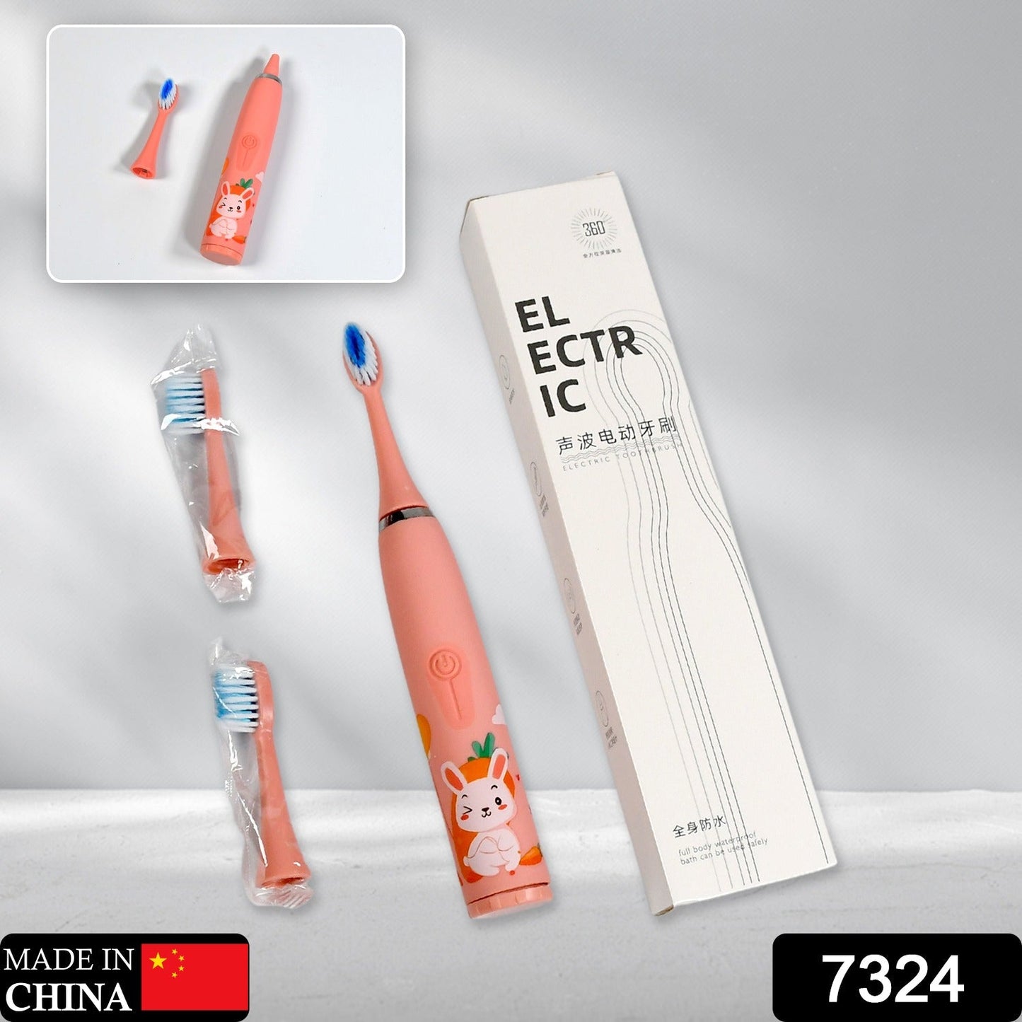 7324 ELECTRIC TOOTHBRUSH FOR ADULTS AND TEENS, ELECTRIC TOOTHBRUSH BATTERY OPERATED DEEP CLEANSING TOOTHBRUSH
