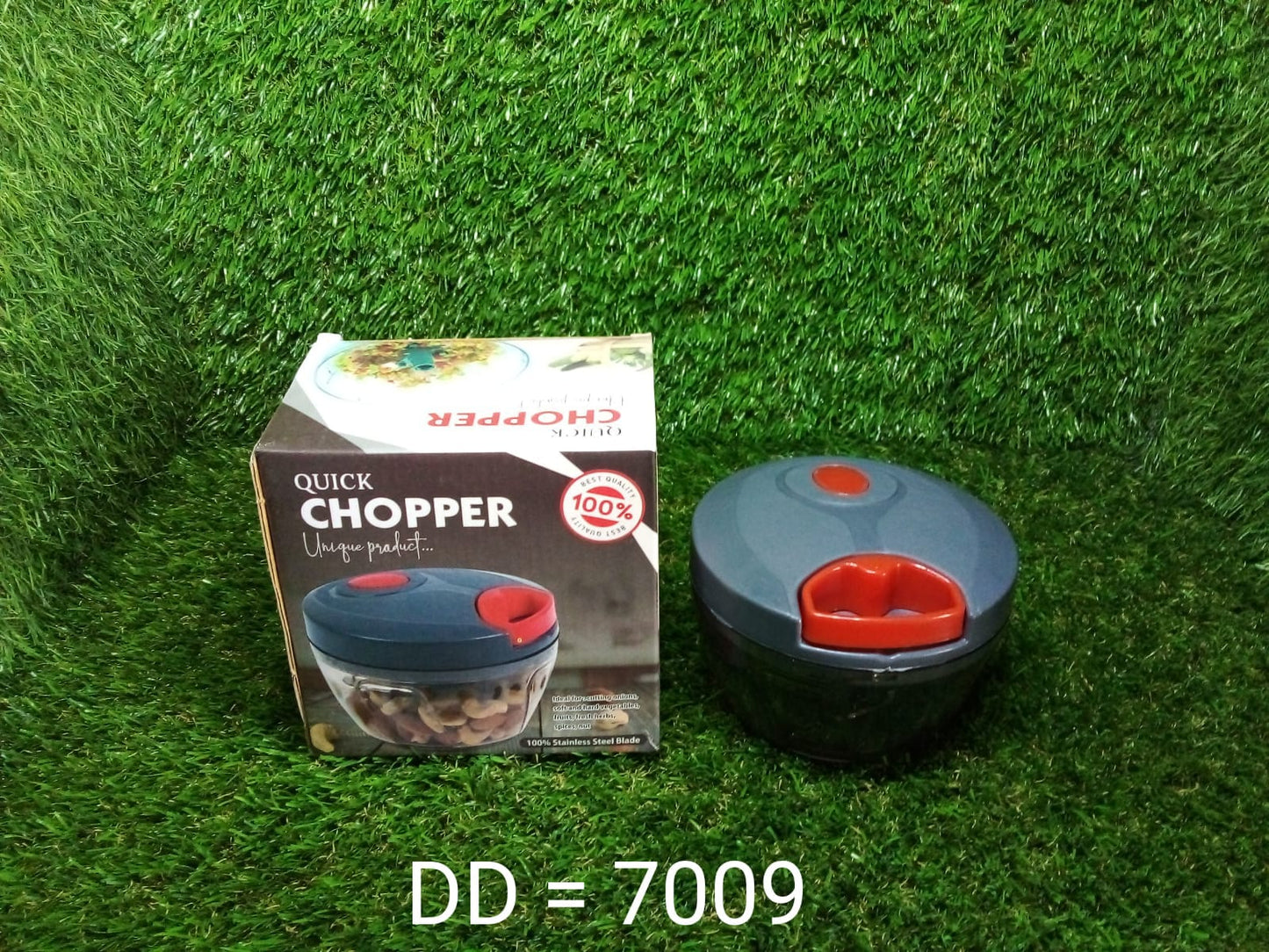 7009 Multipurpose Manual Hand Held Vegetable Chopper, Cutter, Slicer with Storage Lid - 450 ml (Grey Color) DeoDap