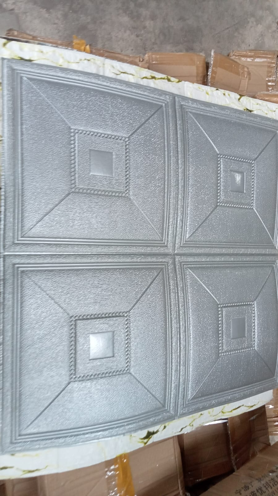 9301 Design Wallpaper 3D Foam Wallpaper Sticker Panels I Ceiling Wallpaper For Living Room Bedroom I Furniture, Door I Foam Tiles (Size - 73x70 cm)