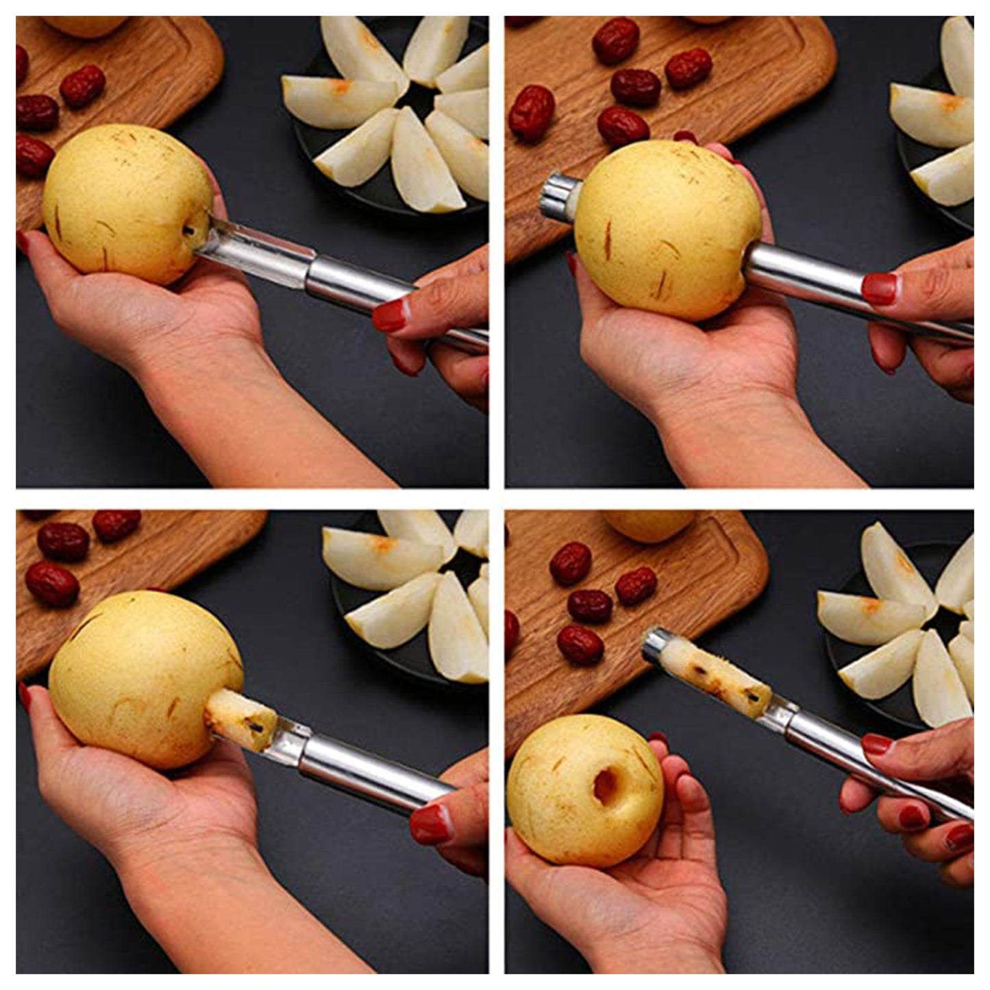 2187 Apple Corer Stainless Steel, Core Remover for Apple and Pear, Kitchen Gadget.