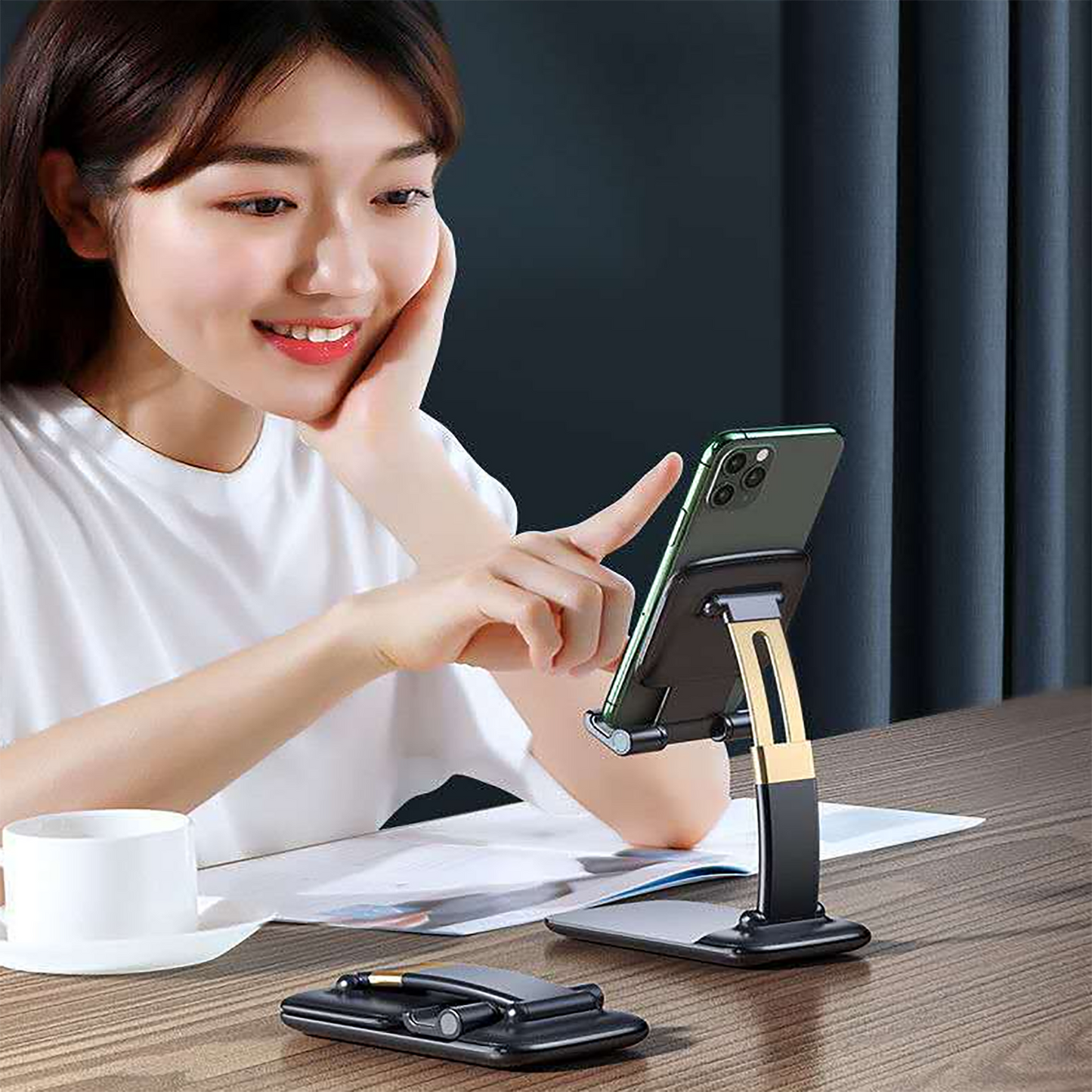 1286A Phone Holder for Table, Foldable Universal Mobile Stand for Desk DukanDaily