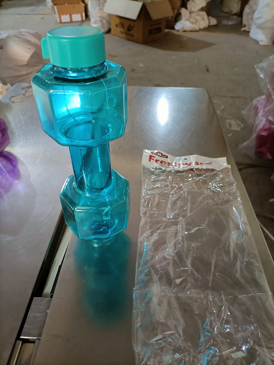 754_Dumbbell Water Bottle (750 ml) Gym Water Bottle Dukandaily