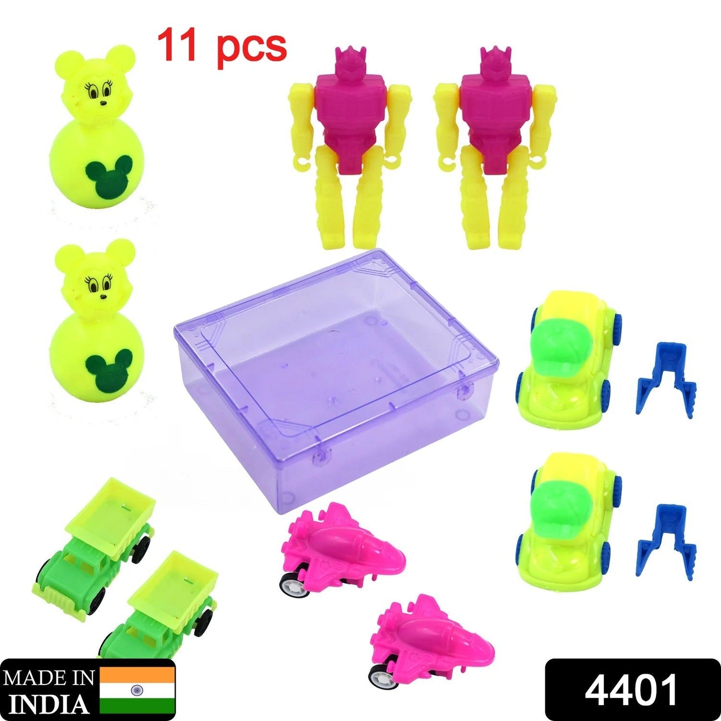 4401 Toys for Kids Friction Powered Toy for Baby Push & Go Toys Combo Set for Boys & Girls ( Pack of 11) Dukandaily