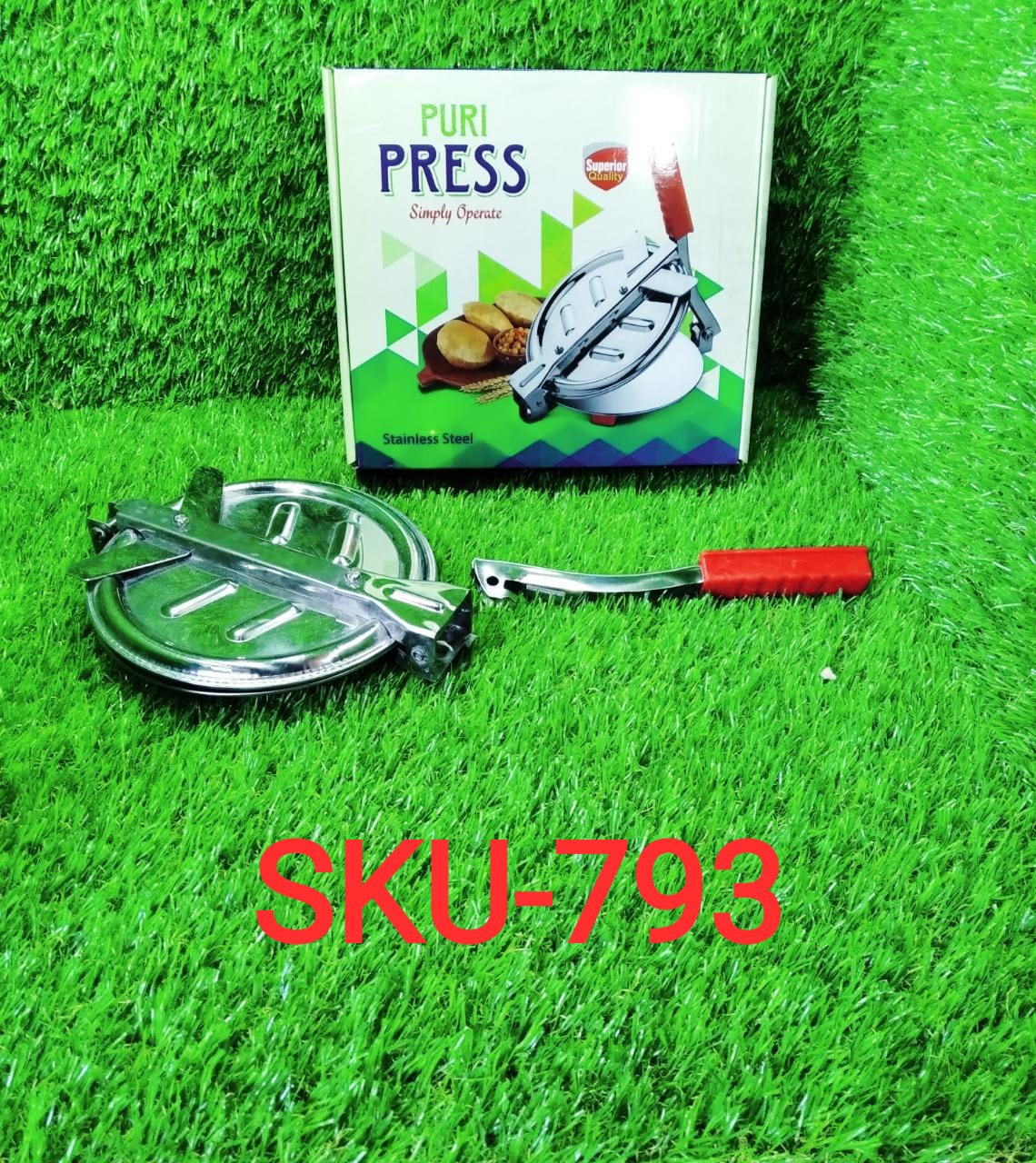 0793 Manual Stainless Steel Puri Press Machine/Maker with Handle (6 inch) Dukandaily